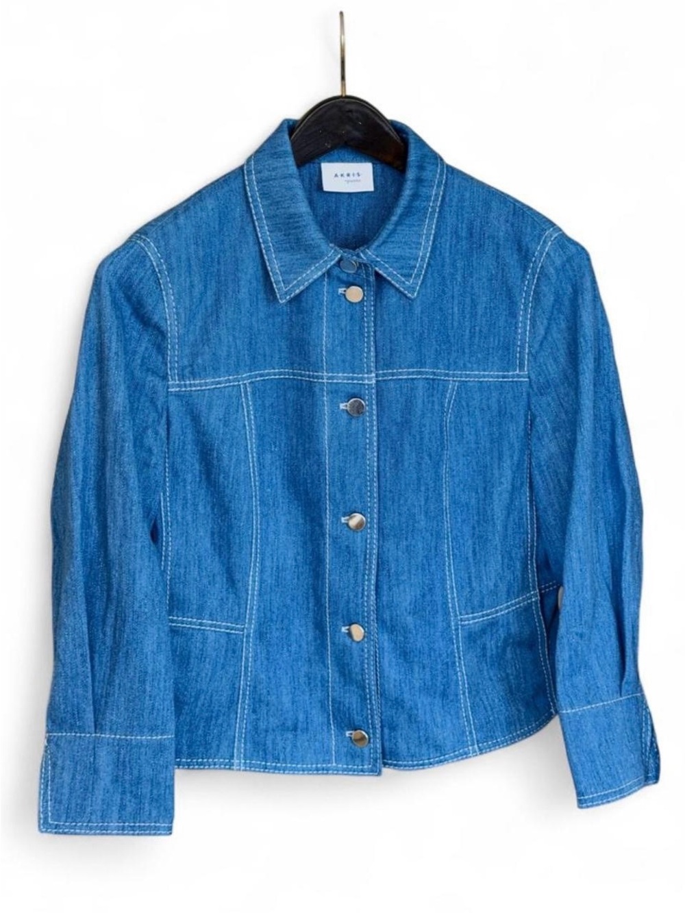 Akris Vibrant Blue Denim Button-Front Jacket